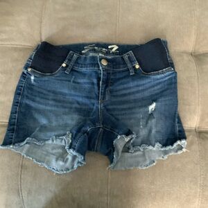 Seven7 Blue Distressed Jean Shorts
